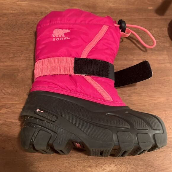 Kids Sorel Flurry snow boots bright pink size 8 - Picture 7 of 10